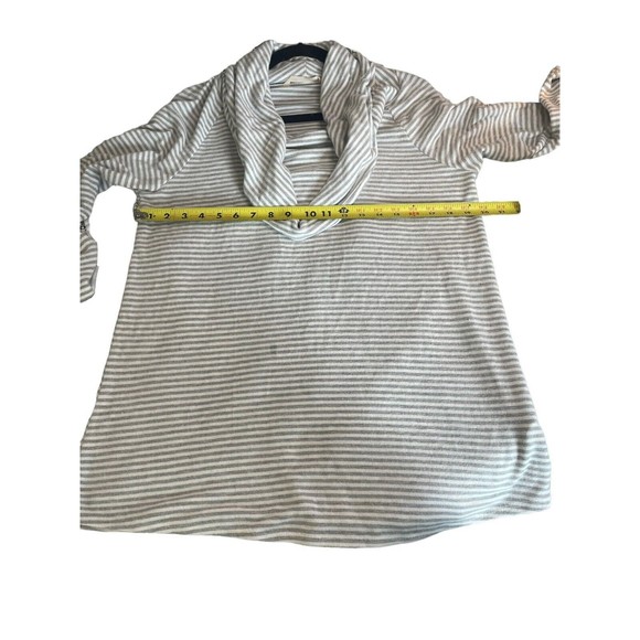 Soft Surroundings Sweater M Striped Gray Cowl‎ Neck Pullover Sweater Womens - Picture 6 of 8